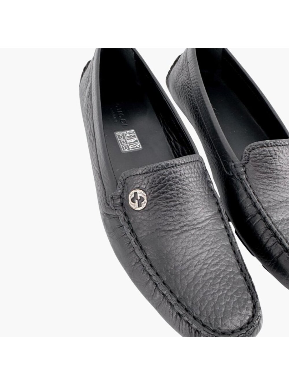 Gucci Interlocking GG Driving Loafers EU 36.5 US 6.5 Black Leather Flat Shoe - Picture 6 of 14